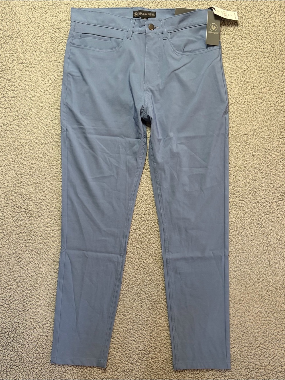 Burnside 4-Way Stretch 5 Pocket Blue Moisture Wick Golf Pants BQ8572A Men 32X29